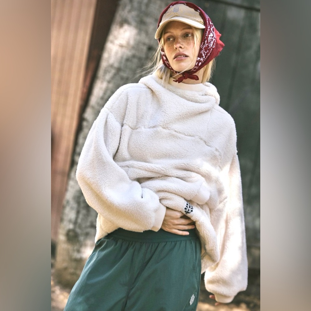 FP Movement by Free People Cream Teddy Jacket NWOT🤍